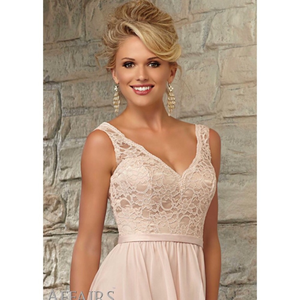 Mori Lee Bridesmaid Dress Style 31054, Navy, Sz 10